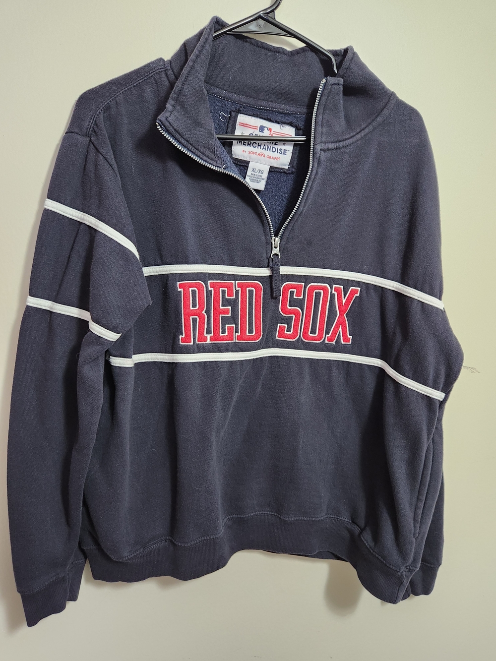 Genuine Merchandise Navy and White Red Sox Quarter-Zip Sweatshirt